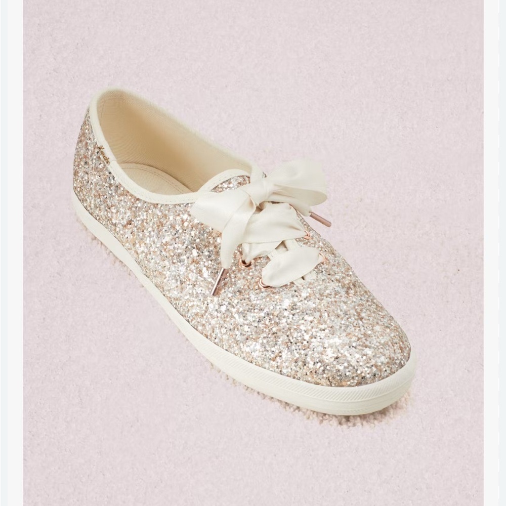 Keds X Kate Spade New York Champion Glitter Sneakers Size 9 Bridal Wedding Shoes